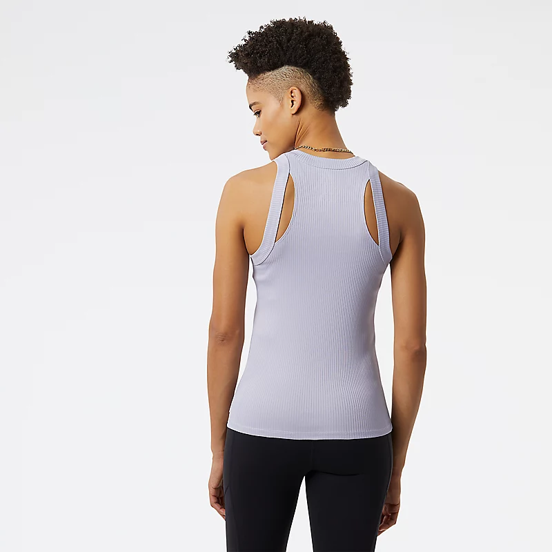 Perfect Rib Top für Damen – GRAU-LILA