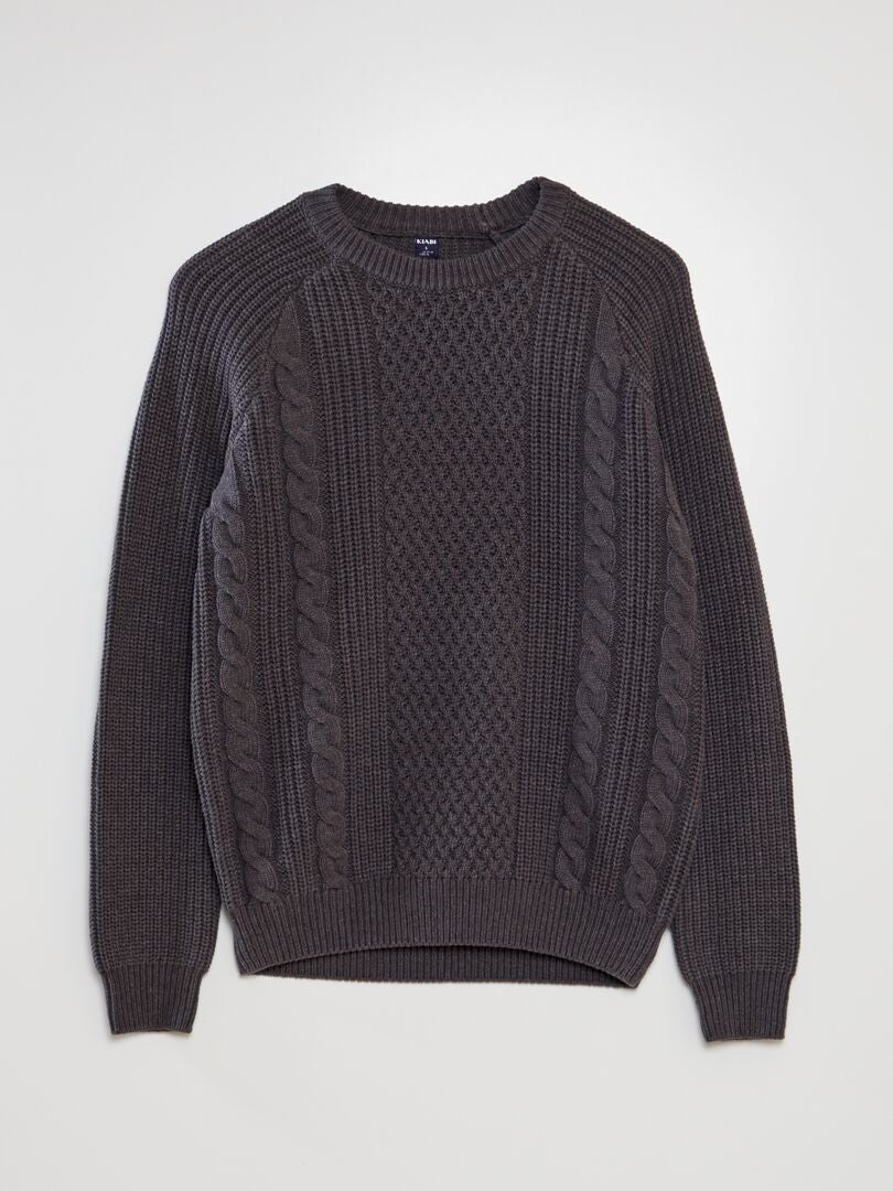 Jersey de punto con cuello redondo - GRIS
