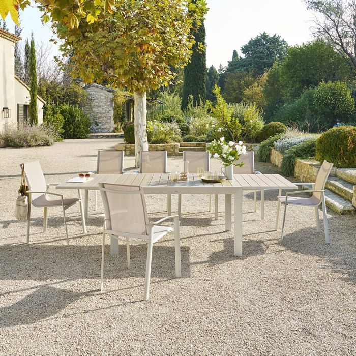 Mesa de jardín extensible y deslizante 