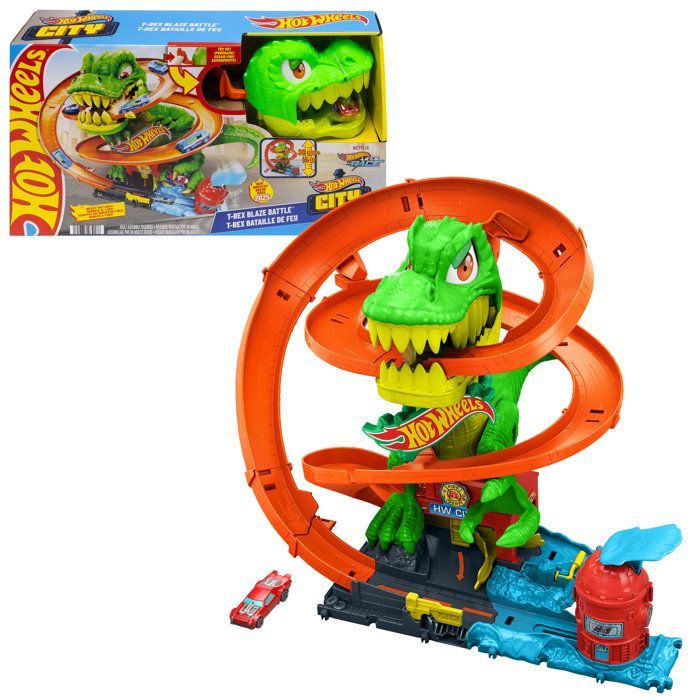 Hot Wheels-T-Rex Bataille De Feu-Coffret Dinosaure Avec Camion - 4 ans+- JBM73