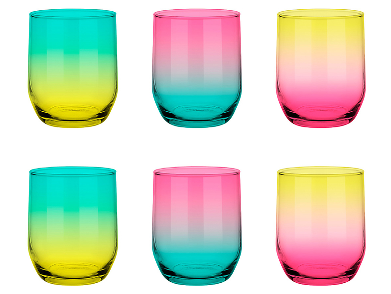 Komplet szklanek Colorful 6 sz. 300 ml wielokolorowych