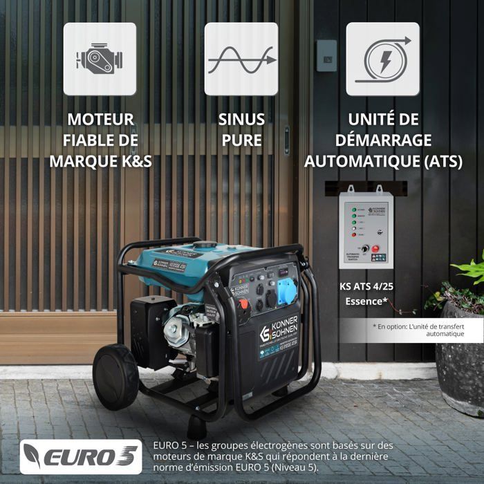 Generador inversor KS 8100iE ATSR, potencia máxima/nominal 8500W/8000W