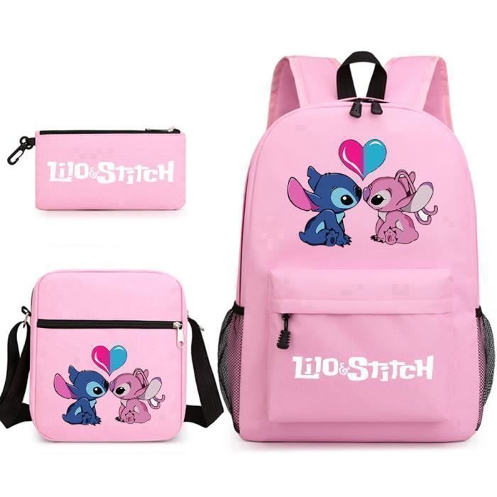 Lot De 3 Stitch Sac Dos Pour Enfants Sac Bandoulire Et tui Crayons FR1N rose SAC A DOS