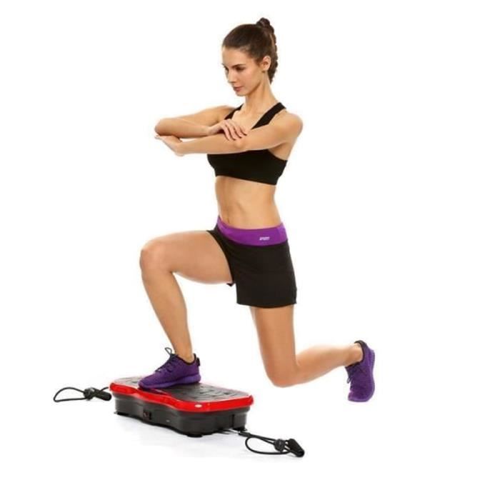 hereubuy° Plataforma vibratoria para fitness, vibración con altavoz USB, rojo/negro