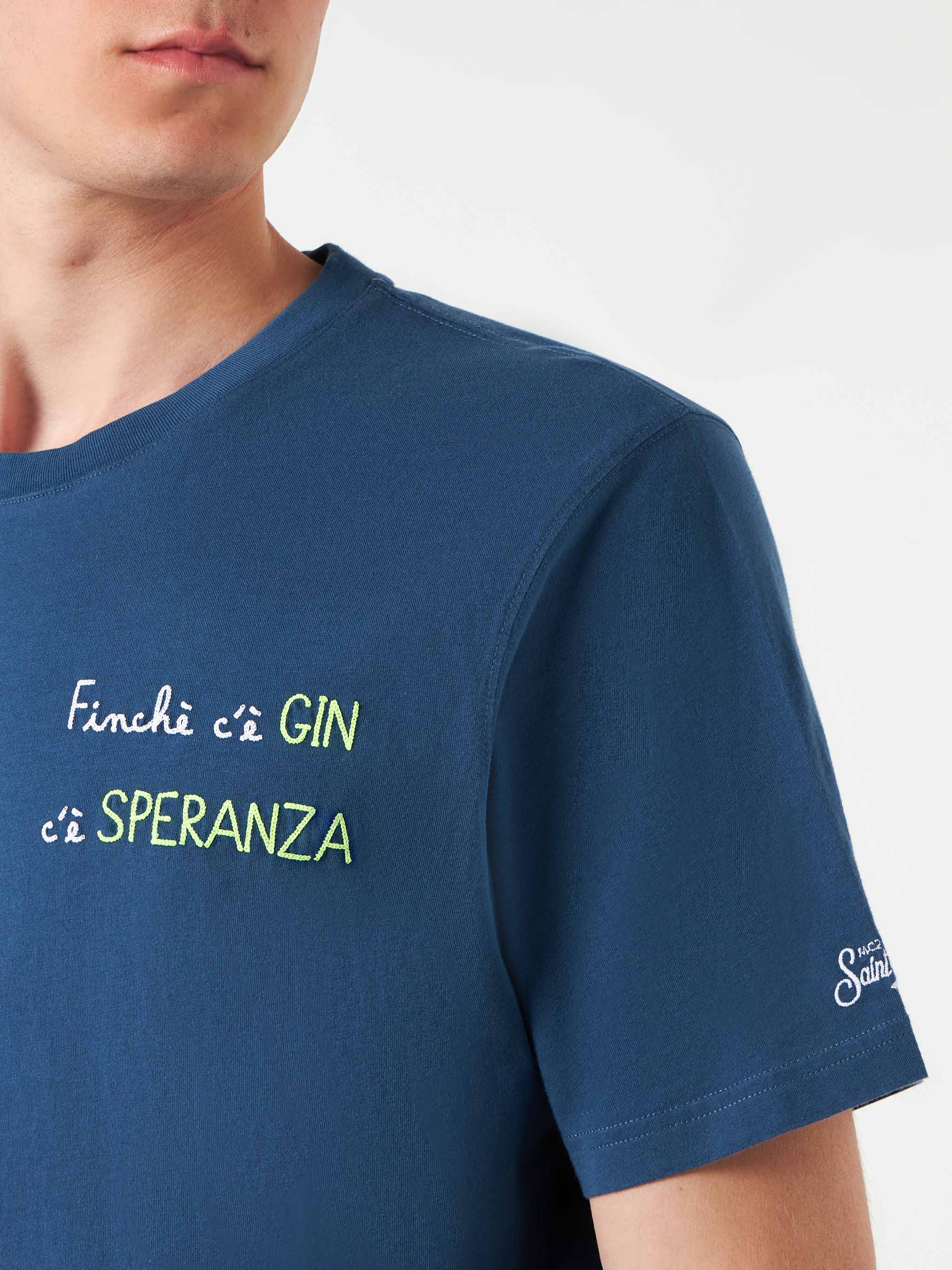 Heren katoenen T-shirt met borduursel 