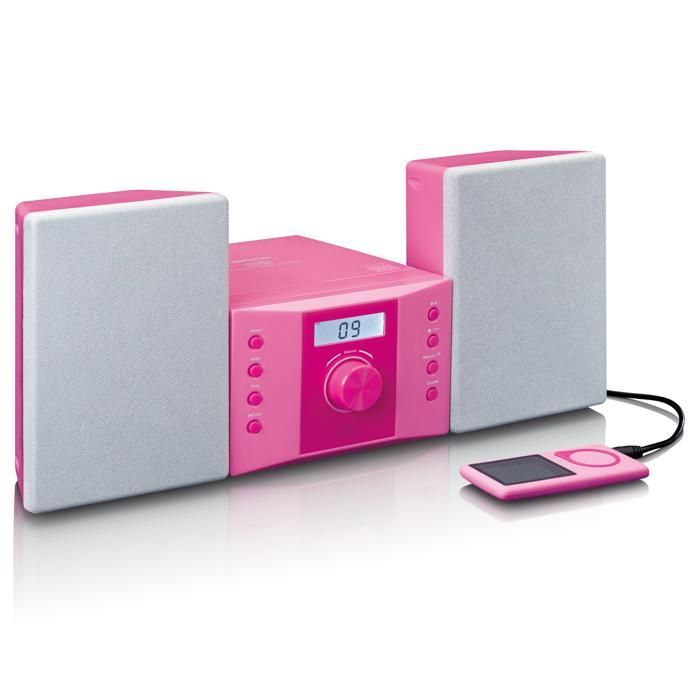 Lenco MC-013PK – HiFi-Anlage mit UKW-Radio und CD-Player – Rosa
