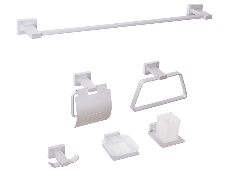 Zestaw uchwytów łazienkowych aluminium srebrny