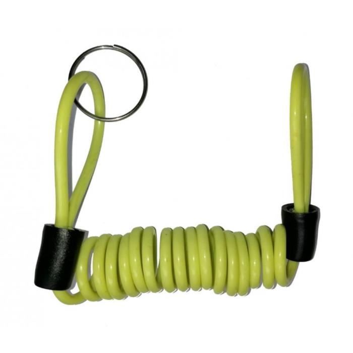 Cordón de recordatorio amarillo fluorescente de 120 cm para candado de disco de motocicleta/scooter - MFPN: 120cm-189367-1N