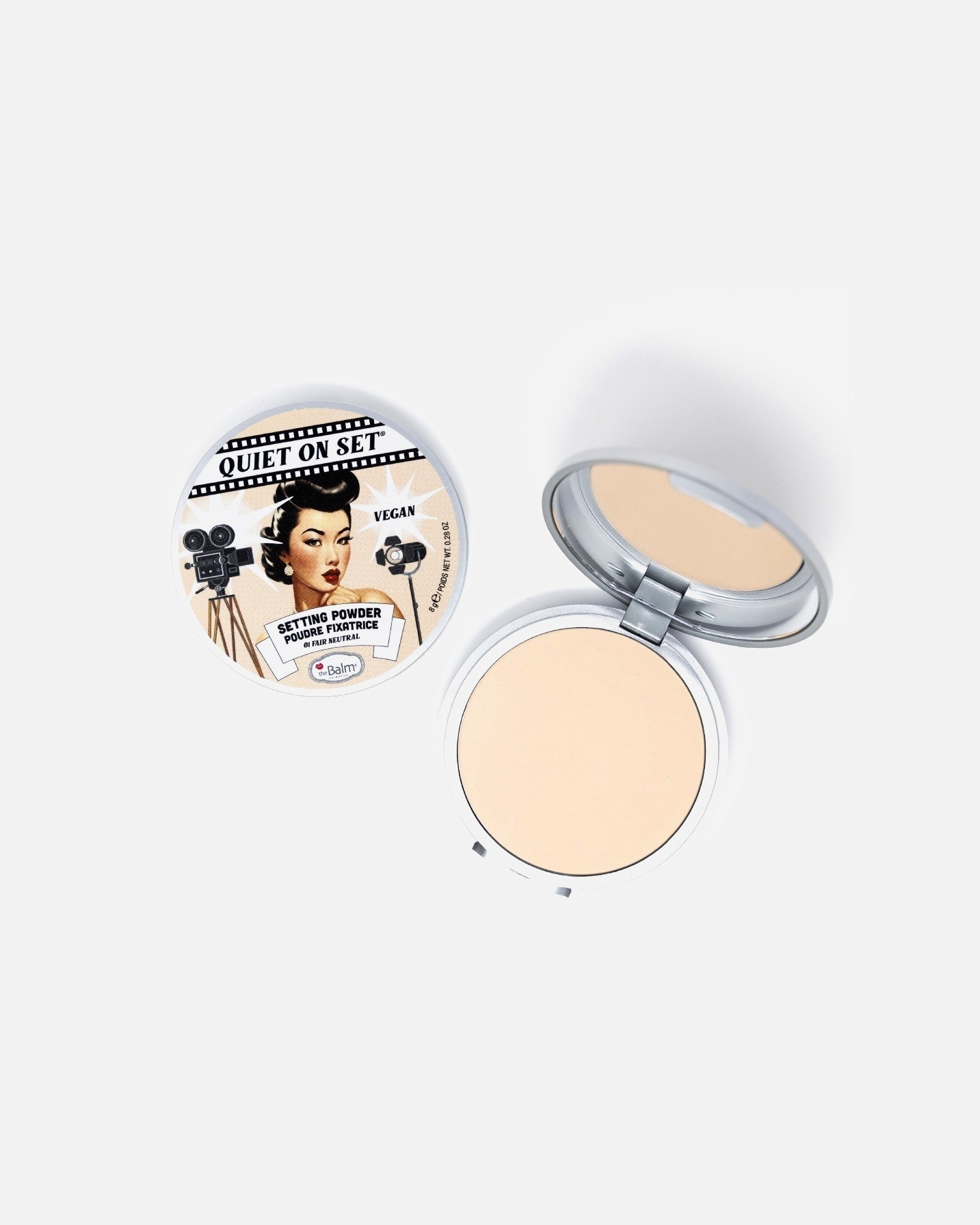 theBalm set za šminkanje Fiksirajući puder Quiet on Set 03 Medium Neutral - 9,06 g