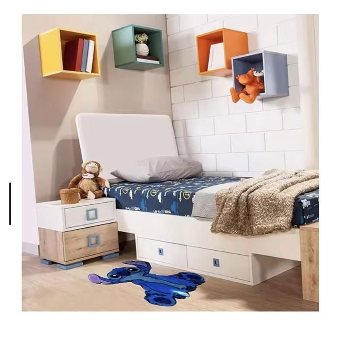 Tapis Enfant Stitch 60 x 50 cm – Forme Découpée – Antidérapant et Doux – Décoration Chambre Fille ou Garçon