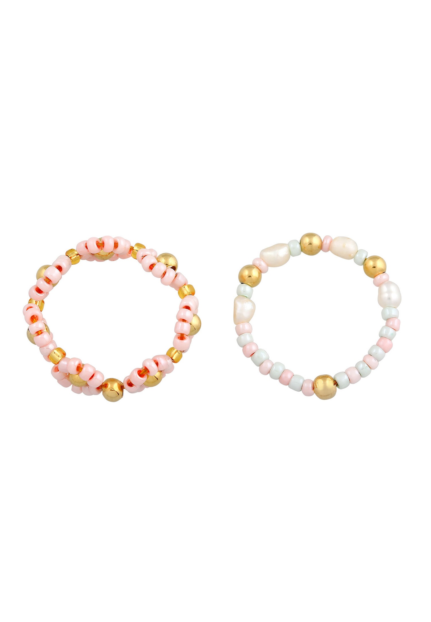 Elli Femmes Beads de Verre Set de 2 avec Perles de Culture d'Eau Douce en Argent Sterling 925 Plaqué Or