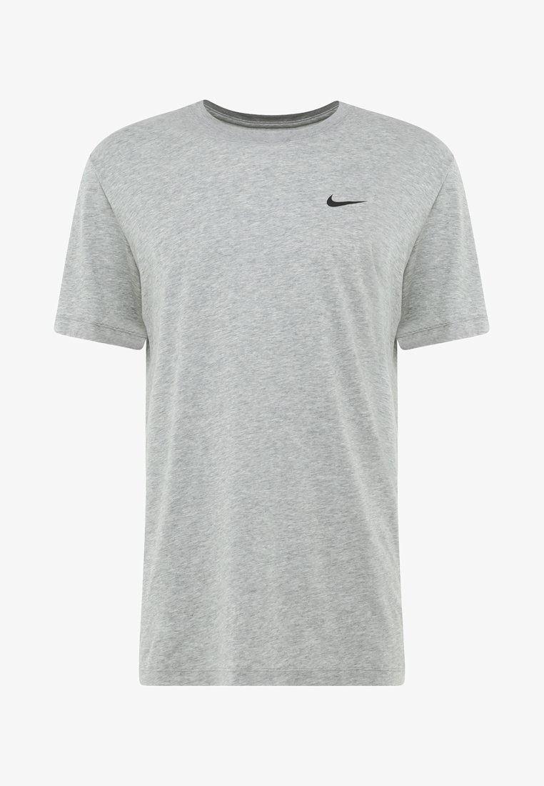 Nike Performance CREW SOLID - Sport T-shirt - donkergrijs gemêleerd/zwart