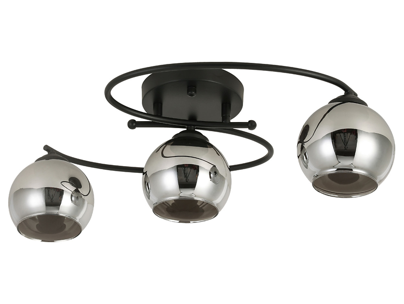 Lampa sufitowa Modern Living Miom 3-punktowa szklana czarny chrom