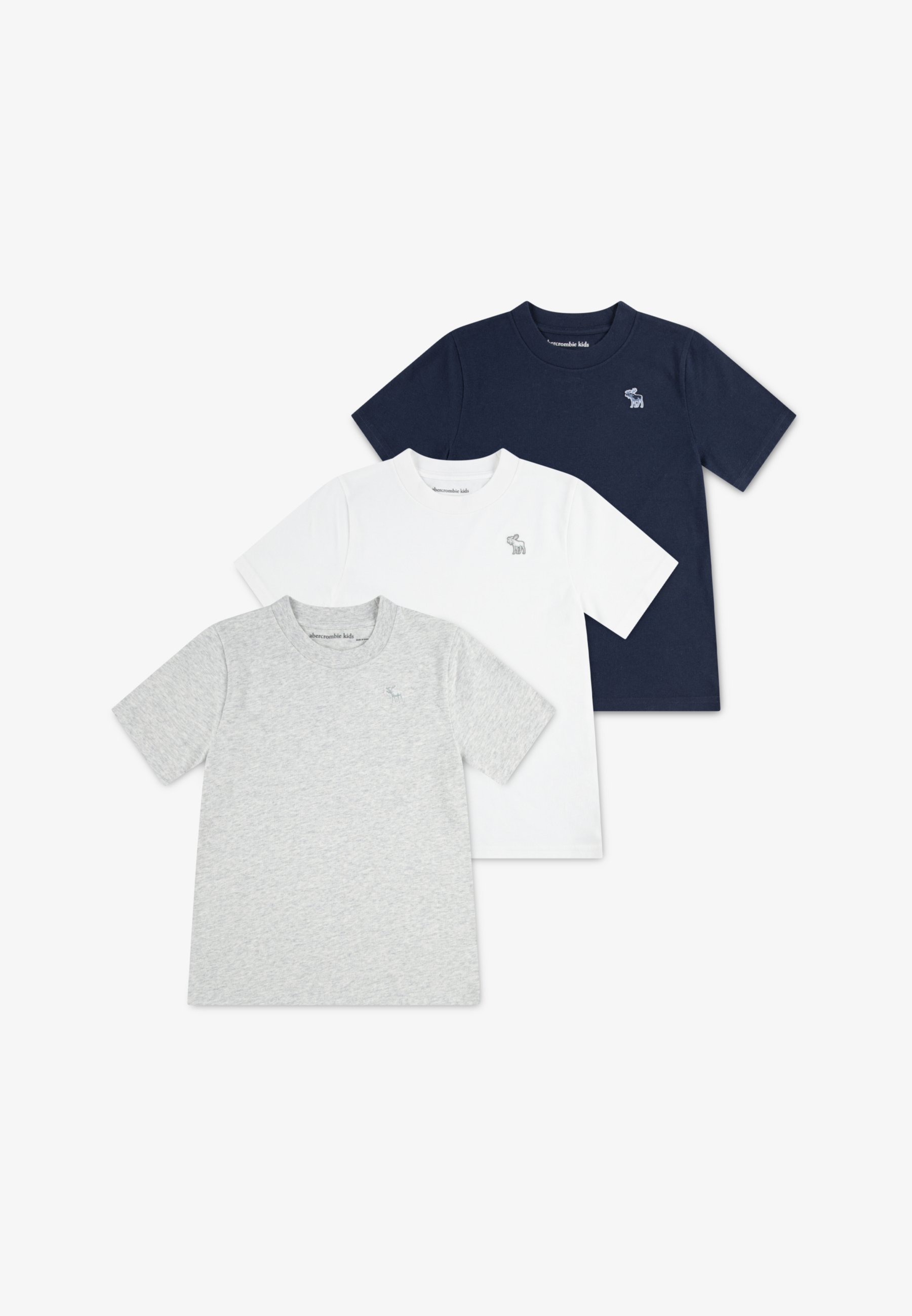 Abercrombie & Fitch T-shirt 3-pack - Basic T-shirt - donkerblauw/beige/wit