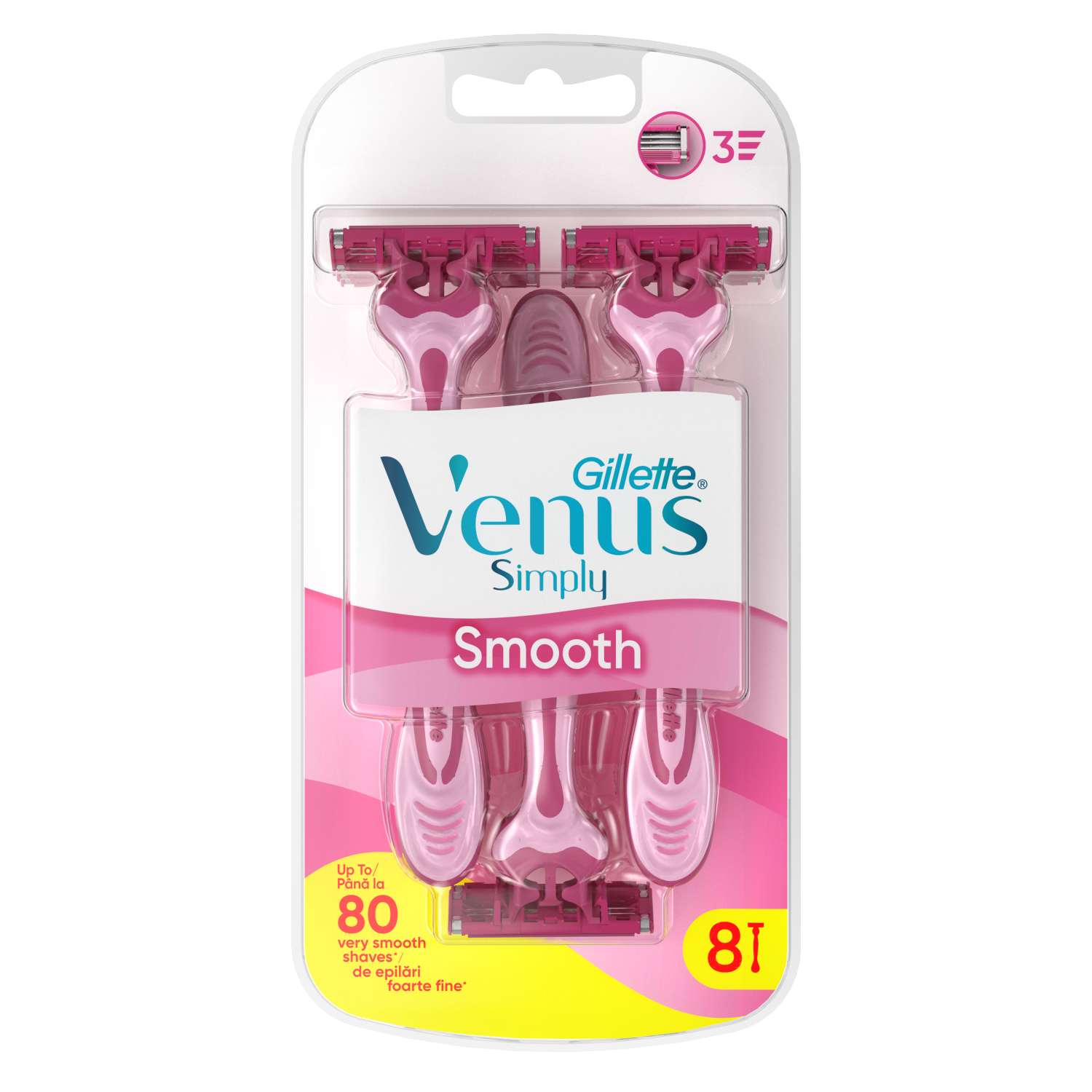 Maquinillas de afeitar Gillette para mujer, 8 unidades, Simply Venus 3