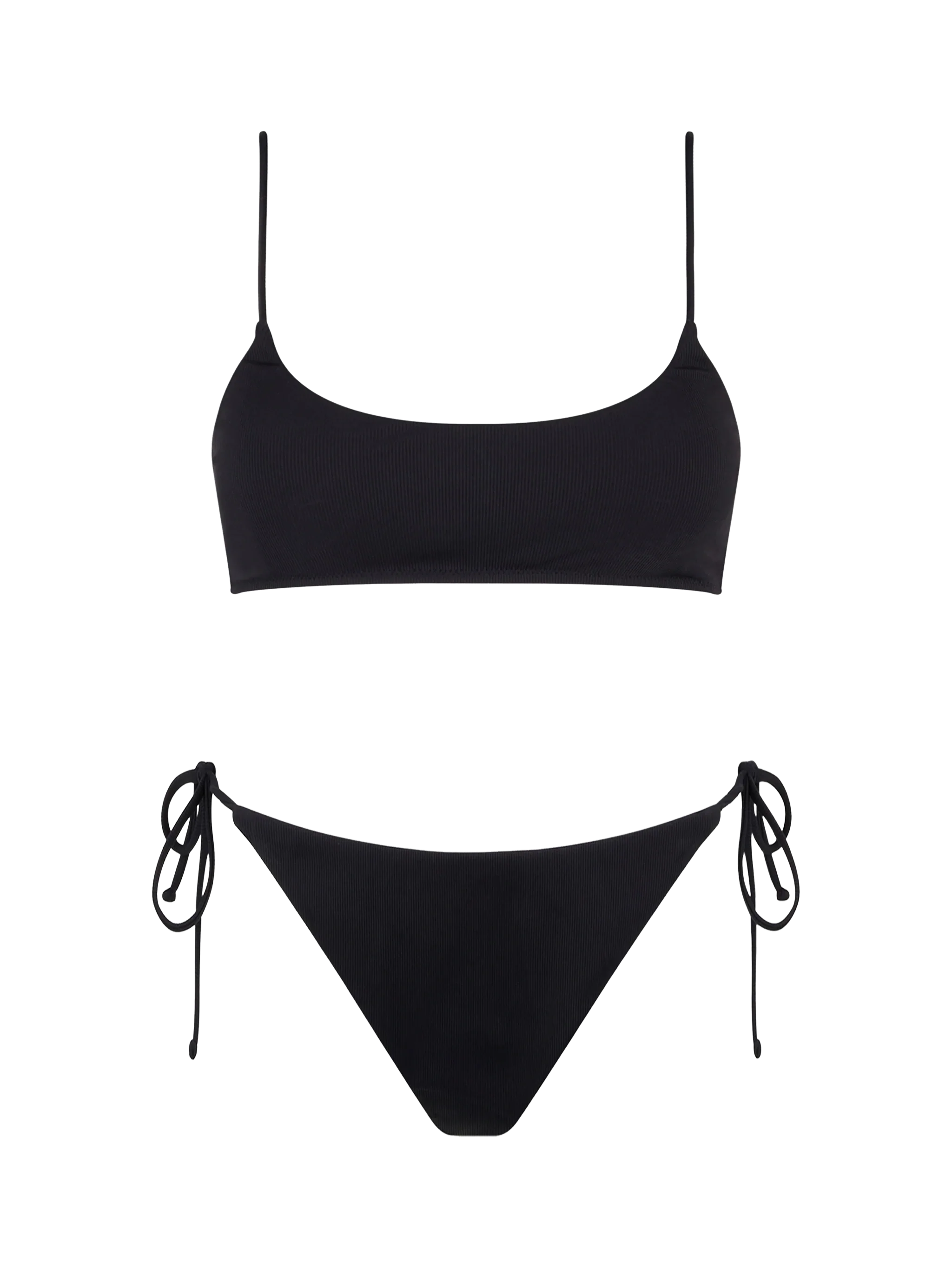 Judy Virgo dames zwarte geribbelde bralette bikini