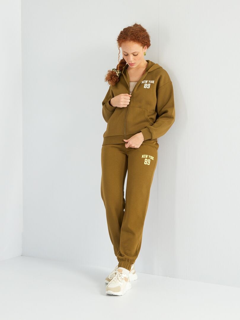 Bluza z kapturem z polaru - beżowa