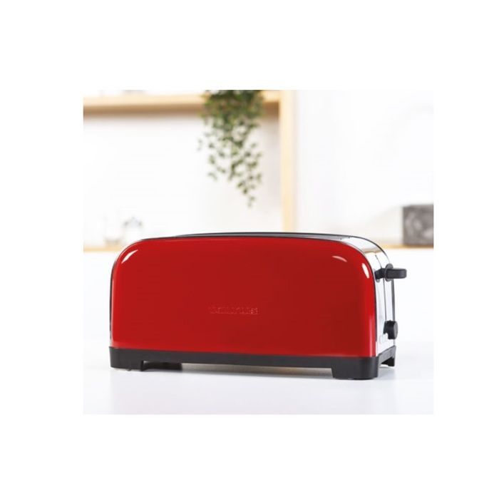 Tostadora - TAURUS - Rojo Vintage - 2 ranuras extralargas - 6 niveles de tostado - 1400 W