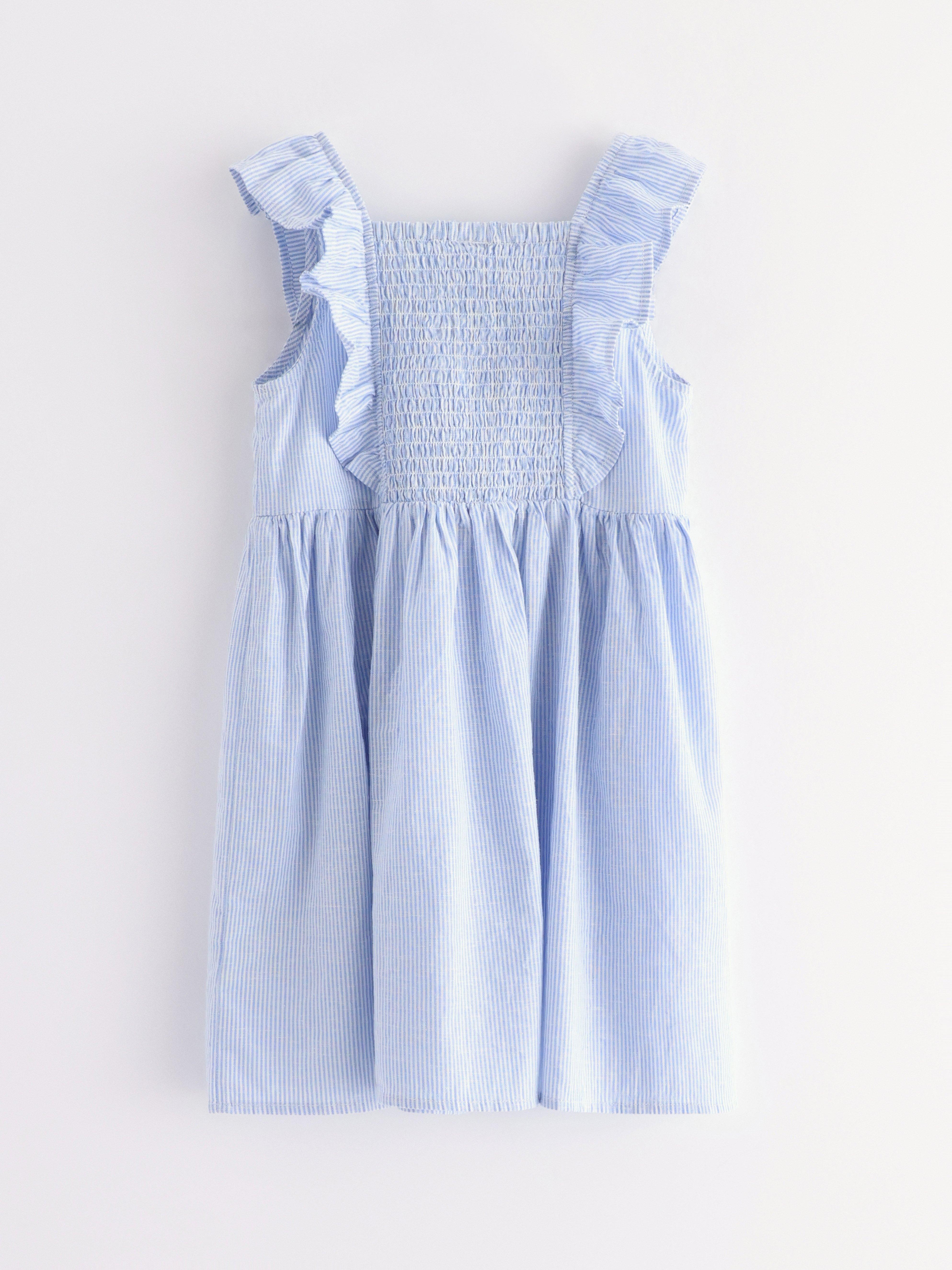 Vestido con volantes azul claro