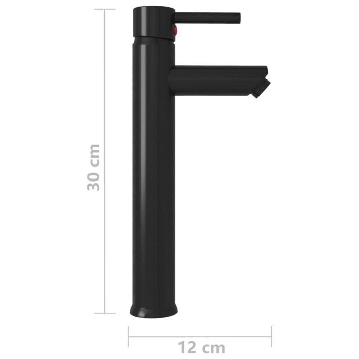 VIDAXL Black Bathroom Faucet - Single Hole - Brass - Contemporary Design