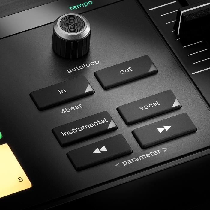 HERCULES DJCONTROL INPULSE T7 - Controlador de DJ motorizado negro con dos decks