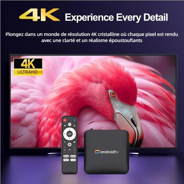 H96 Max Android TV Box - Android 14.0 4K HDR Quad Core 2G+16G WiFi2.4G/5G Google TV