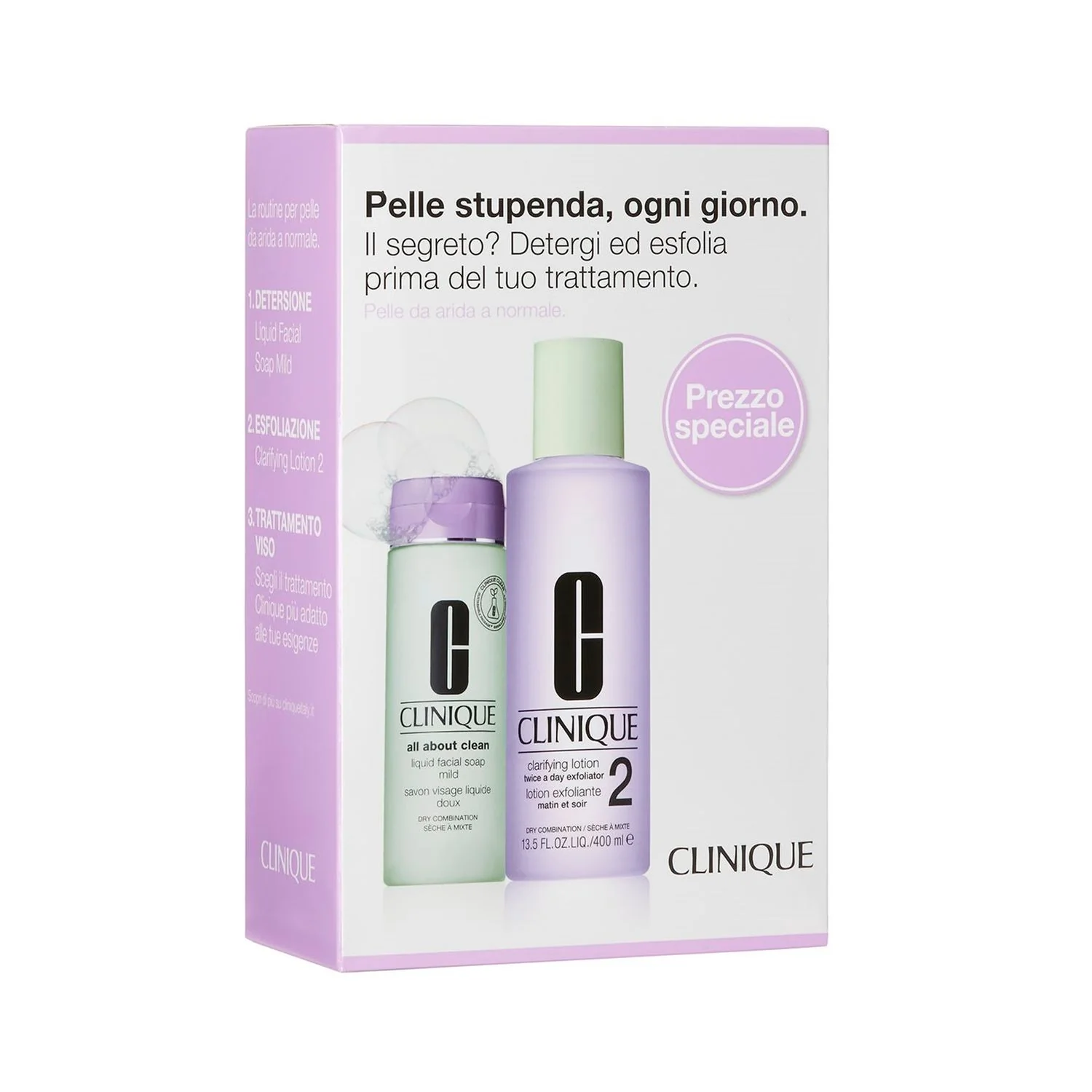 Sistema 3 Fasi Clarifying Lotion 2 - Cofanetto Detergente, Sapone detergente viso, Esfoliante viso