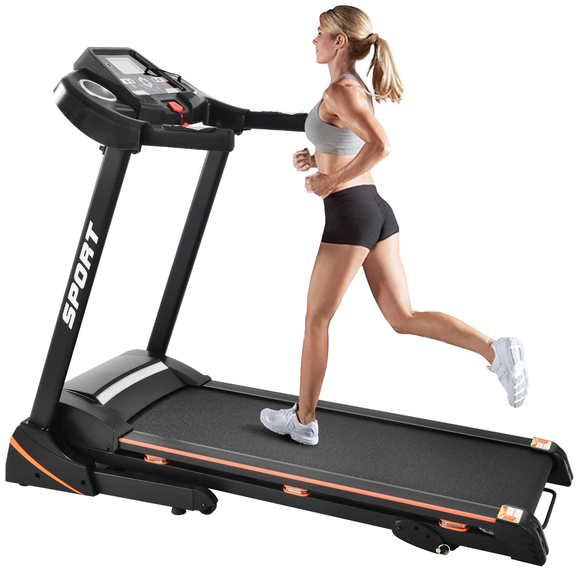 Opvouwbare elektrische loopband van 3,5 pk met hellingshoek, gemiddelde stand, gemotoriseerd LCD-scherm, maximaal draagvermogen 150 kg