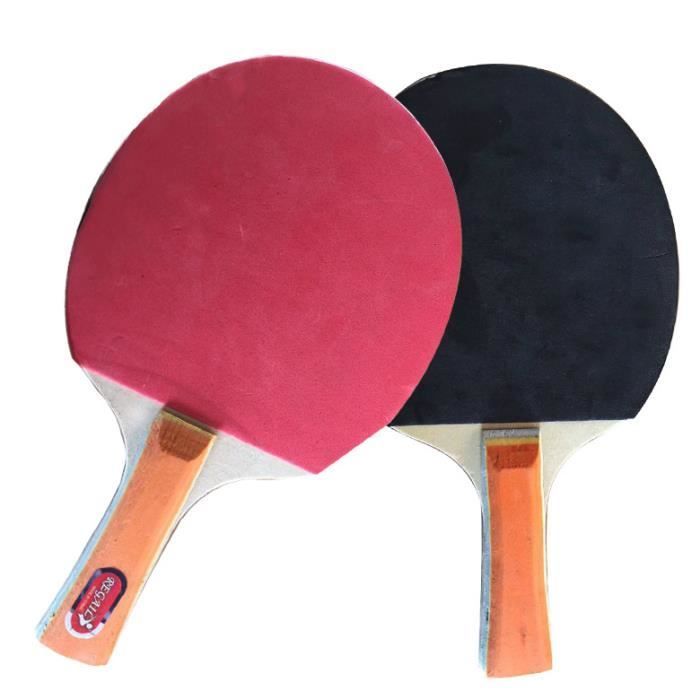 Juego de raquetas de ping pong - Red de tenis de mesa retráctil - 4 pelotas - Rojo