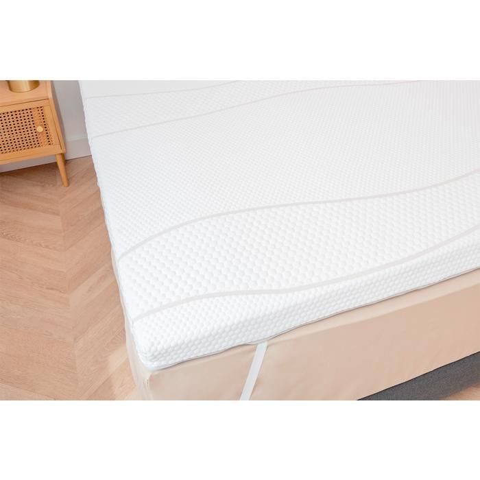Cubrecolchón de espuma viscoelástica 140x200cm - Confort ergonómico - Calidad hotelera - Fabricado en Francia - 7cm de grosor - BDREAMS