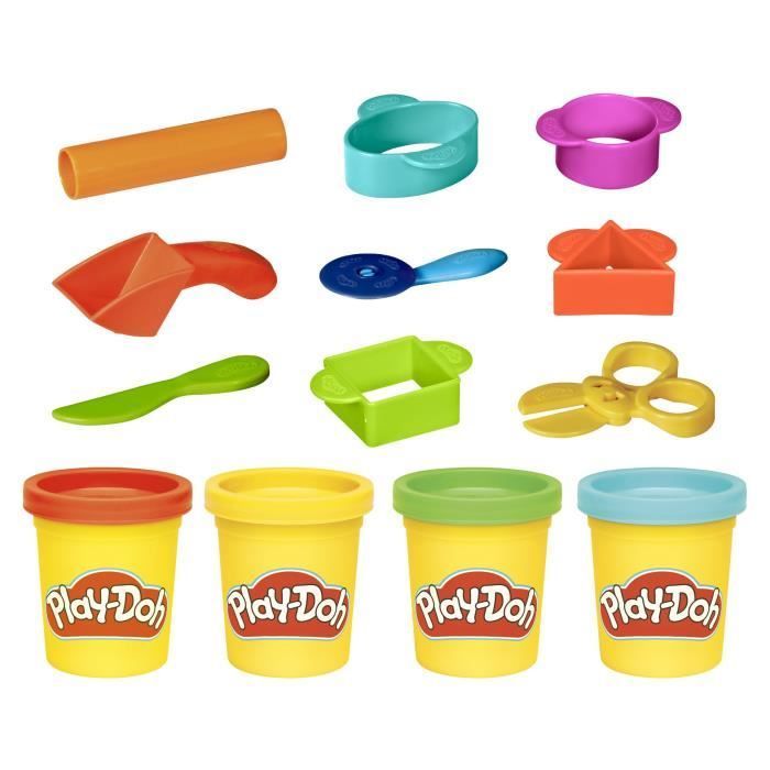Play-Doh My First Kit, 9 accessories with storage case and 4 tubs of modeling clay, creative play for toddlers, ages 3 and up