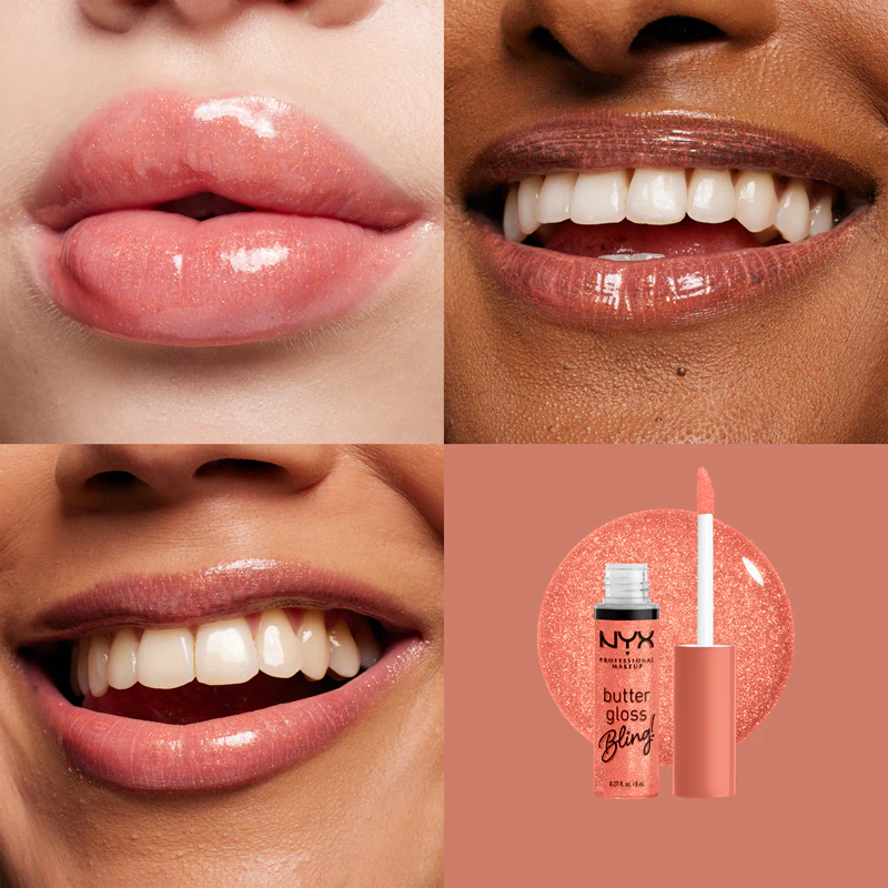 Gloss labial NYX Professional Makeup Butter Gloss Bling com partículas brilhantes