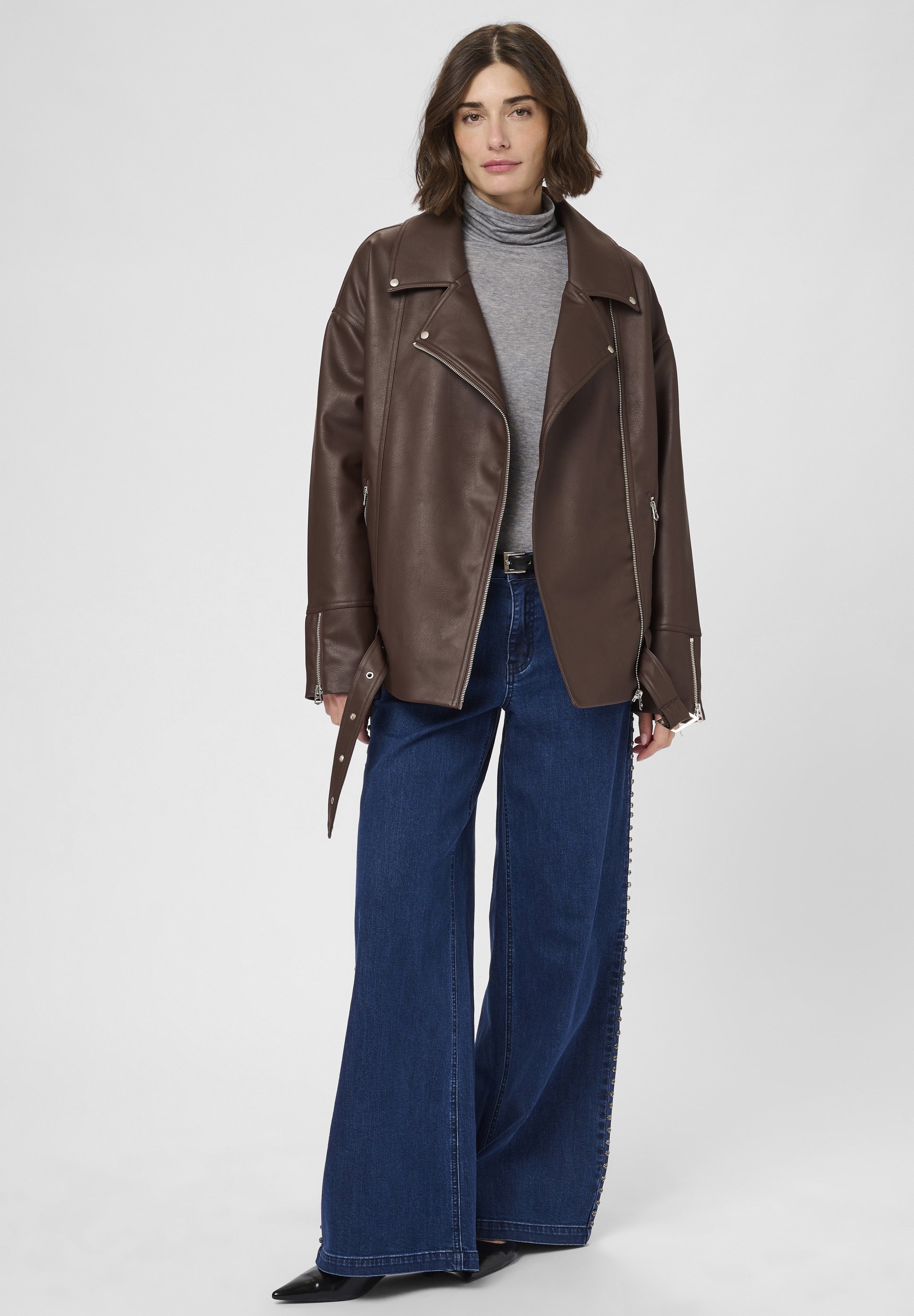Culture Kunstlederjacke – Kaffeebohne