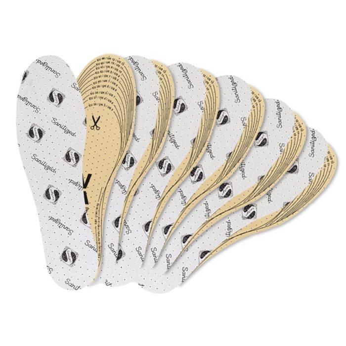 Semelles de chaussures de travail anti-transpiration Sani Pro - Lot de 6 paires