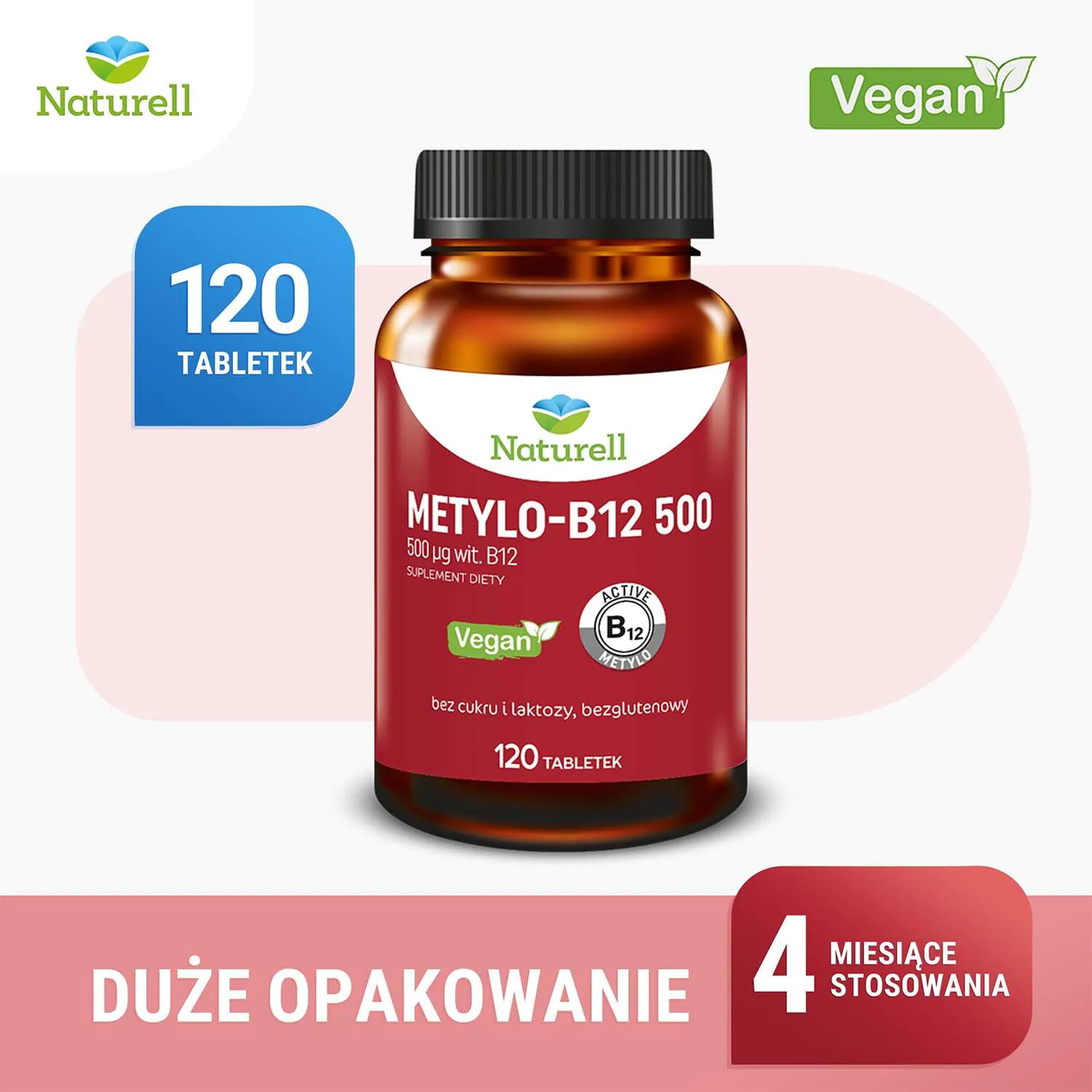 Naturell Metylo-B12 500 120 tabletek