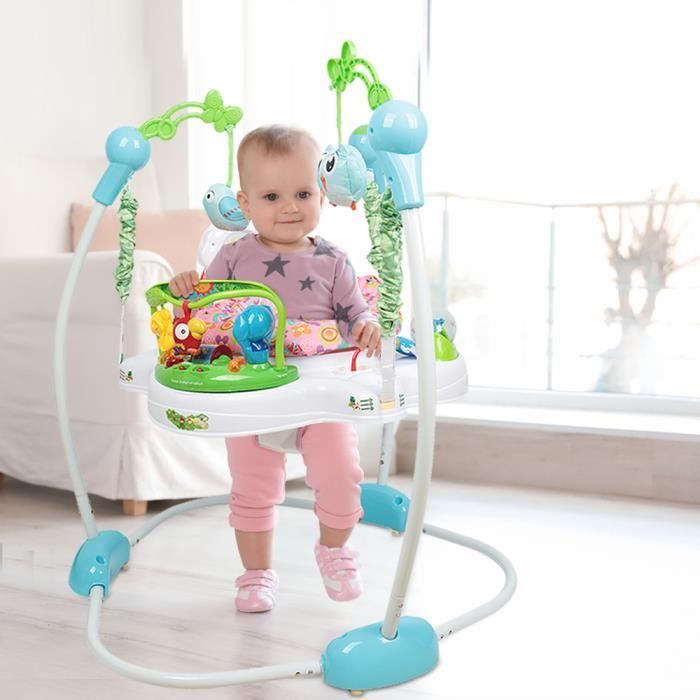 Jumperoo Babyspielzeug für Kinder von 0-3 Jahren von Willonin®. Höhenverstellbar, mit Licht- und Musikfunktion, 360° drehbarer Sitz.