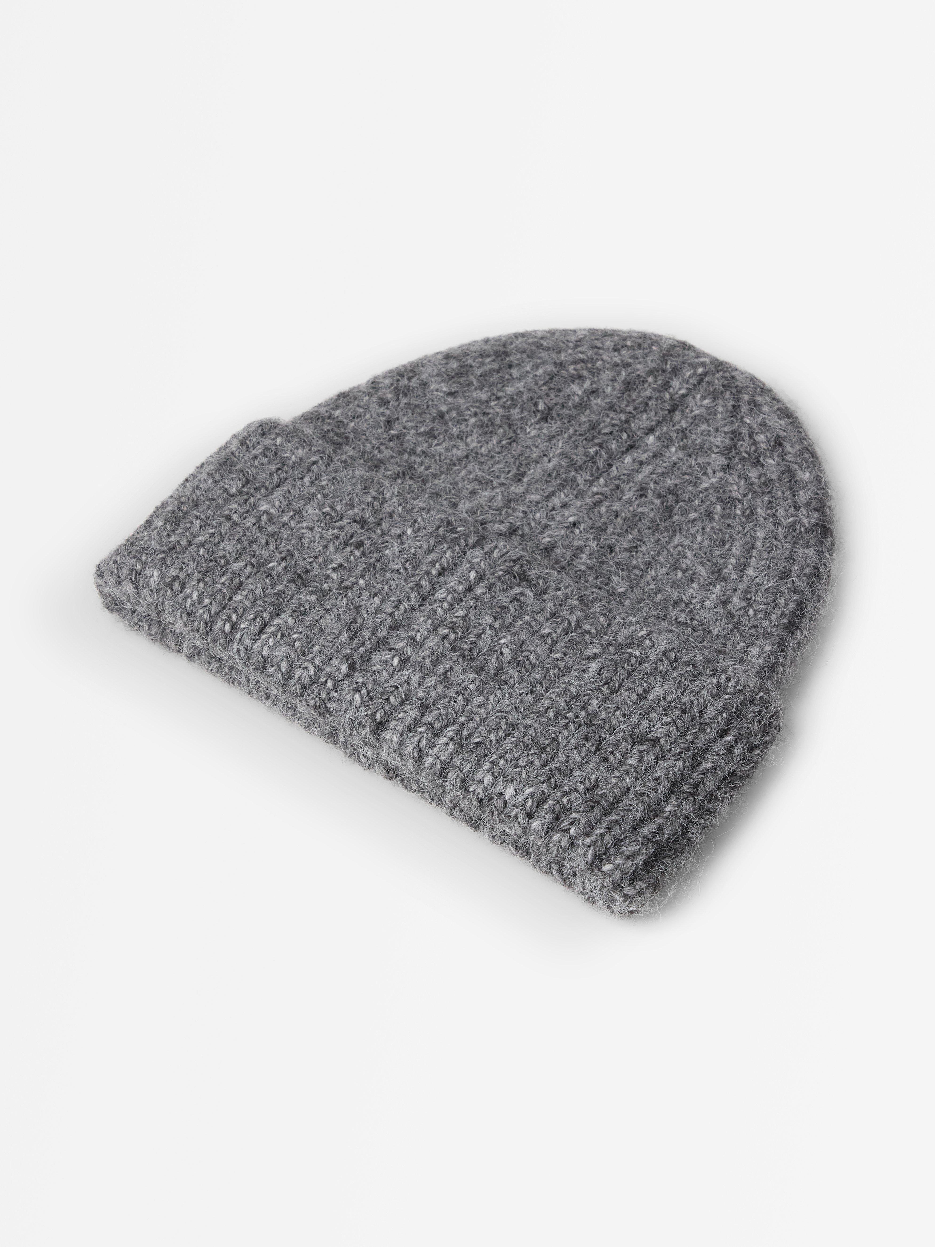 Bonnet tricoté gris chiné