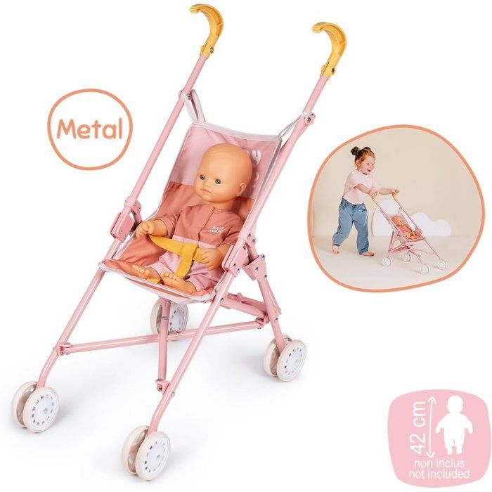 SMOBY - Baby Nurse - Poussette canne - Pour poupon - Pratique et Légère - Pliage Facile - Dès 2 ans