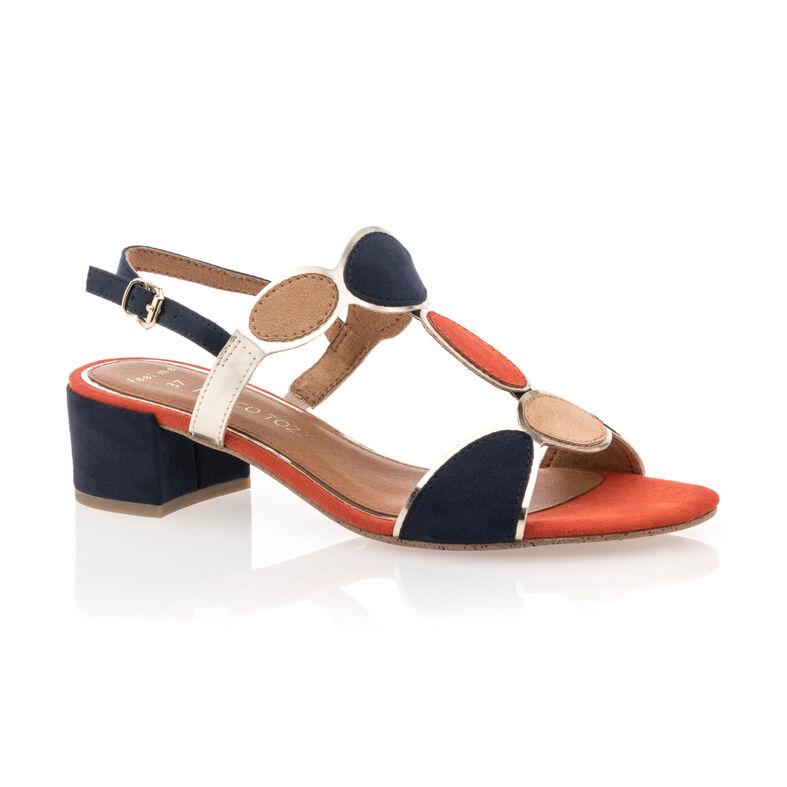 Blaue Damensandalen / Zehenfreie Schuhe