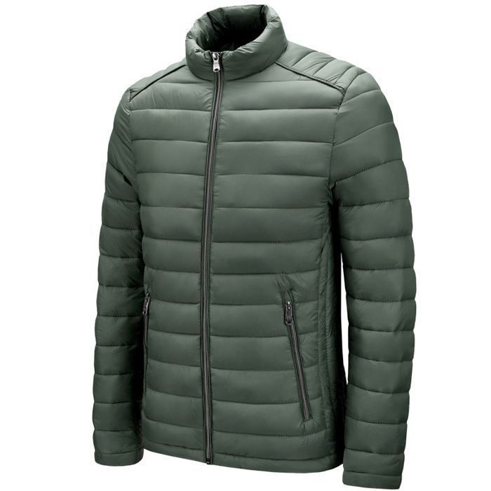Funmoon Men's Down Jacket - Black - Slim Fit - Zip Closure - Cotton