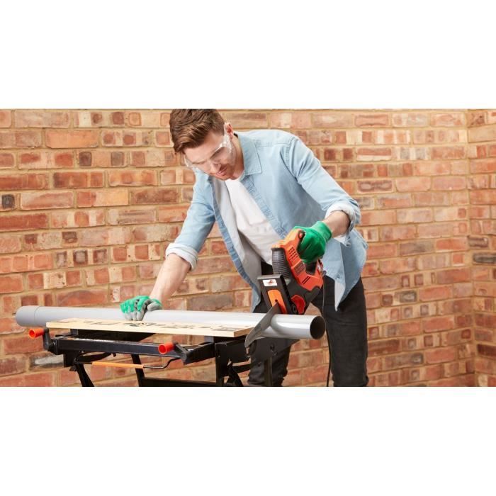 Scie à main filaire - BLACK+DECKER - RS890K-QS - 500W - course 23mm - avec coffret et 3 lames