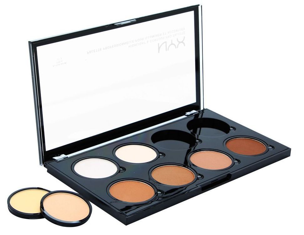 „Highlight & Contour Pro“ kontūravimo paletė Veido kontūravimas