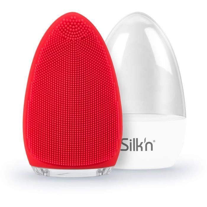Silk'n BRIGHT Rote Gesichtsreinigungsbürste - Wiederaufladbar - Hypoallergen