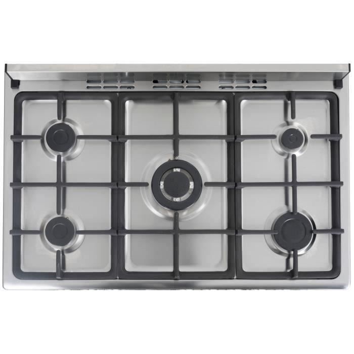 Continental Edison CECP903FIX gas range cooker with 3 electric ovens, 5 burners - Stainless steel - 90 cm wide