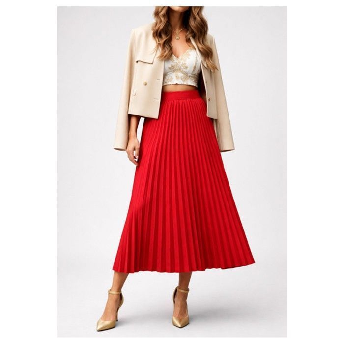 Jupe longue Femme, Rouge