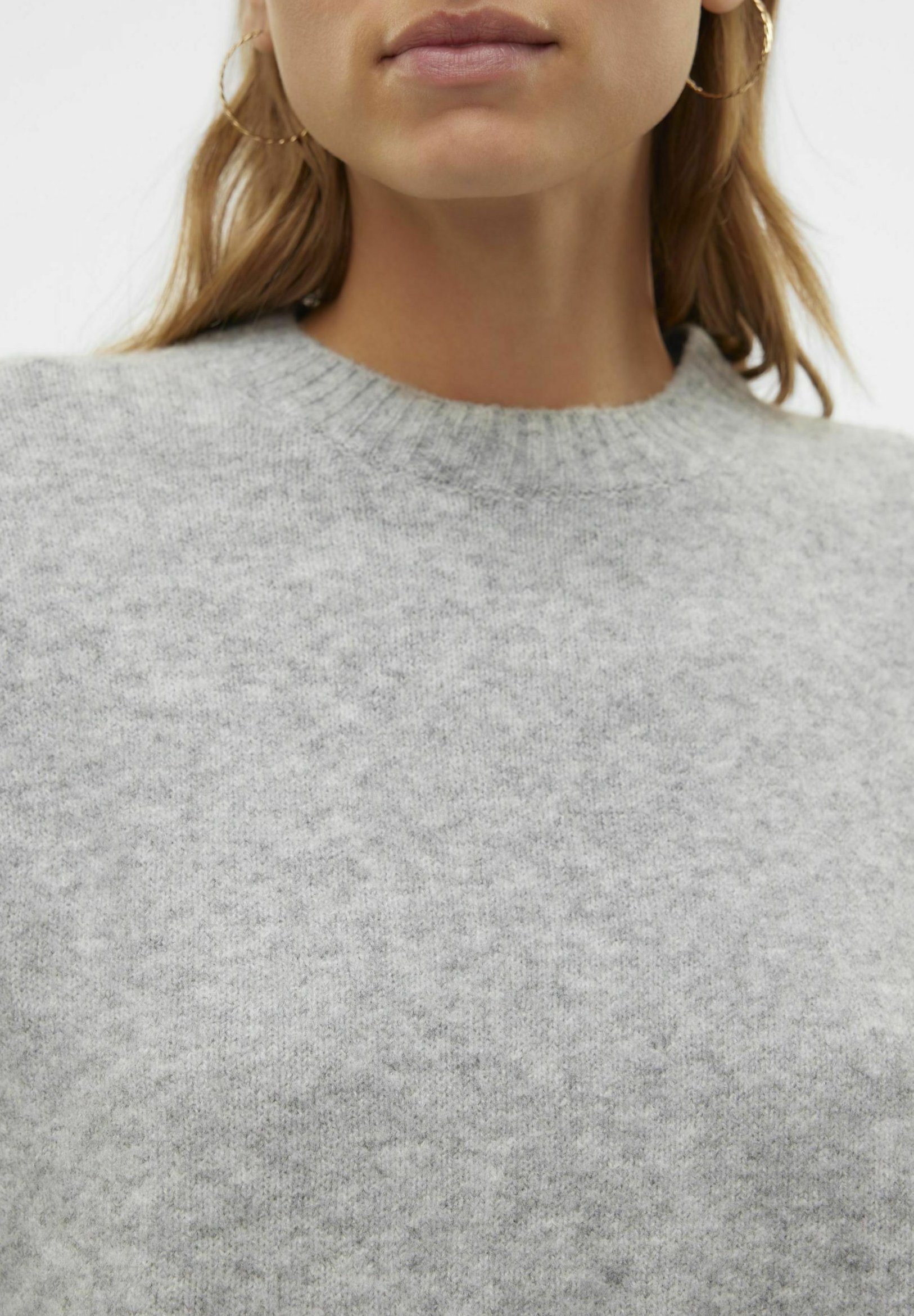 Vero Moda VMBOOM Col rond - Pull - gris clair chiné