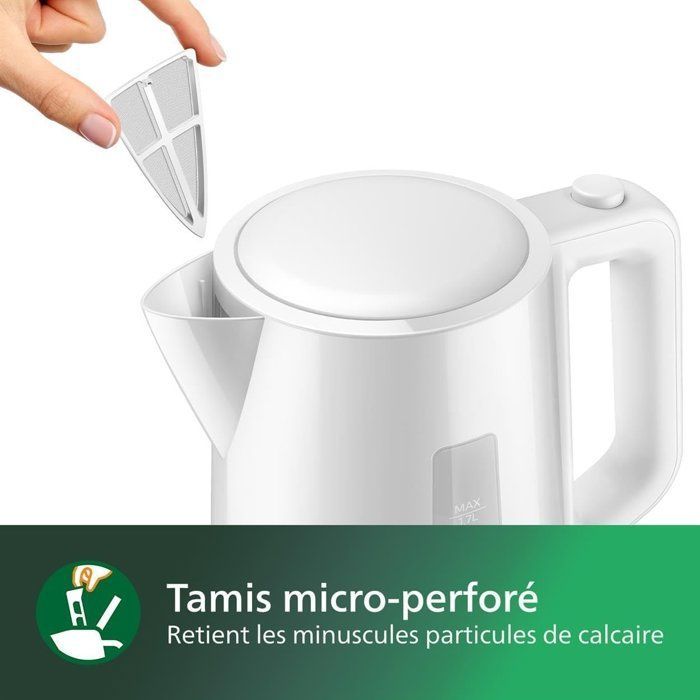 Bouilloire électrique - PHILIPS - HD9318/00 - Collection Daily - 1.7L - 2200W - Blanc