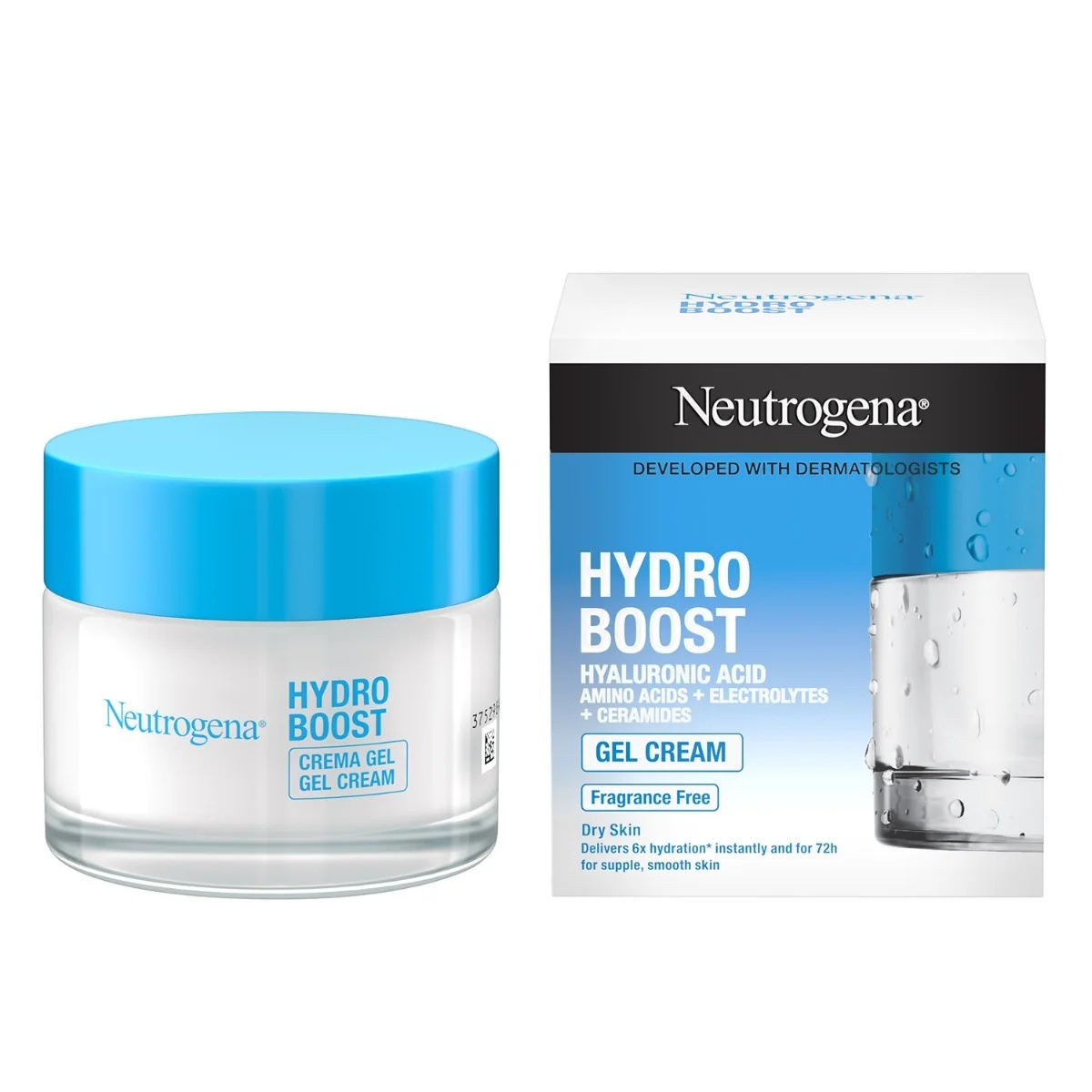 NEUTROGENA Hydro Boost crema facial en gel hidratante 50 ml para piel seca y sensible.