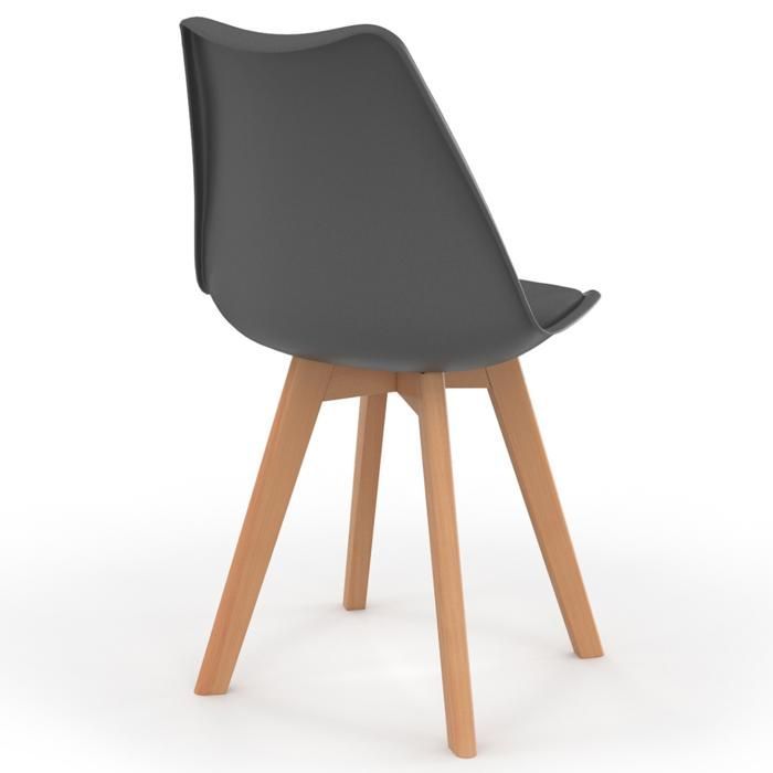 IDMARKET Set of 6 SARA Scandinavian dining chairs: light grey, white, dark grey x2, yellow x2