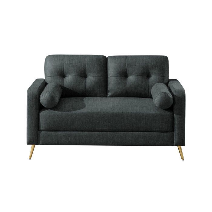 Set of 2 sofas + armchair in anthracite microfiber - GLIMAR